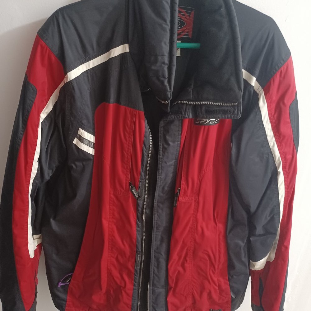 Men Jacket Zip Large Size Red Color used Good Condition Spider